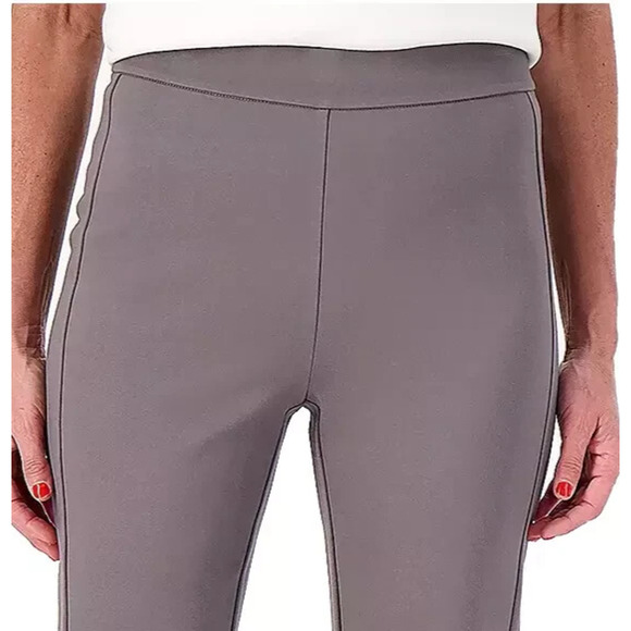 Isaac Mizrahi Live 24/7 Stretch Pants Grey Petite L Pull-On Slim Fit NWOT - Picture 2 of 4